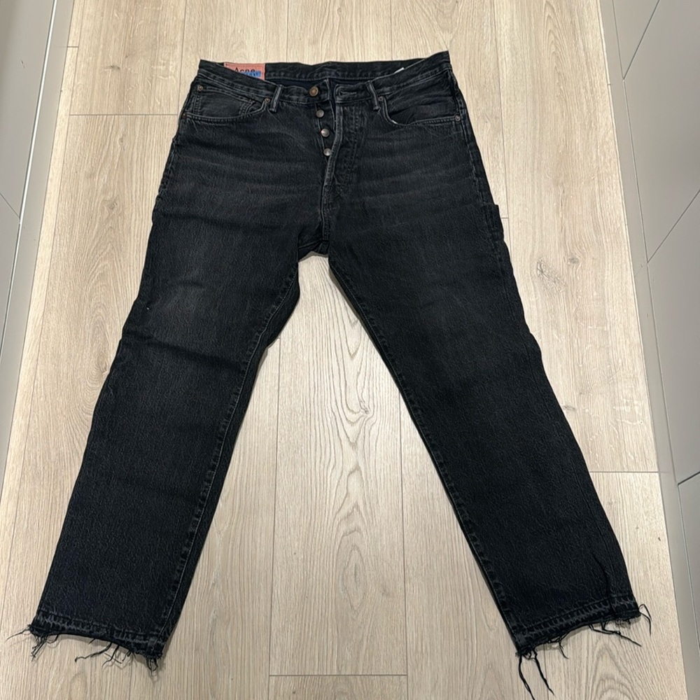 Acne Bla Konst Black Button Fly Denim